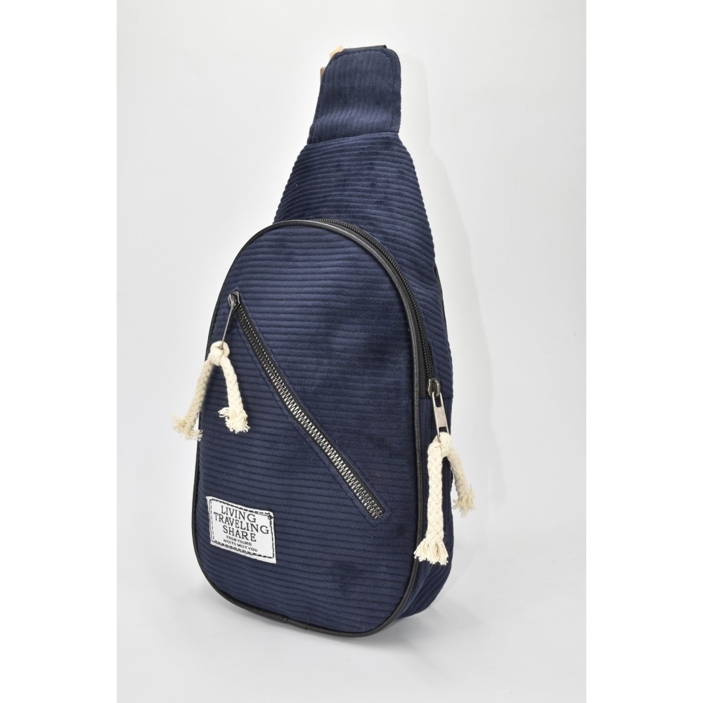 David Polo Unisex Freebag Velvet Δύο Διαμερισμάτων Navy Blue DVP901-N.BLU