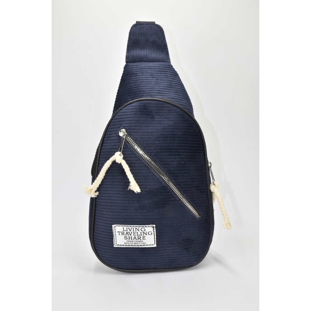 David Polo Unisex Freebag Velvet Δύο Διαμερισμάτων Navy Blue DVP901-N.BLU