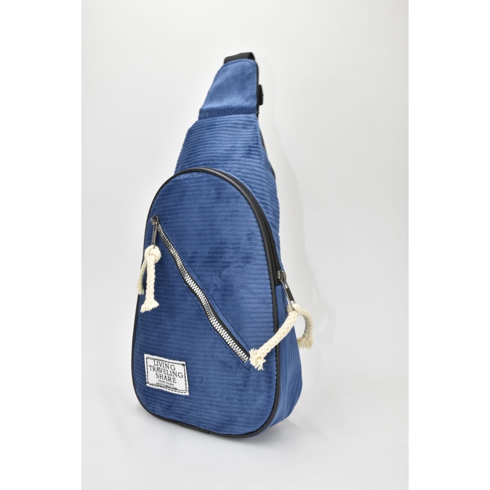 David Polo Unisex τσάντα Freebag βελούδο με δύο θήκες Μπλε DVP901-BLU