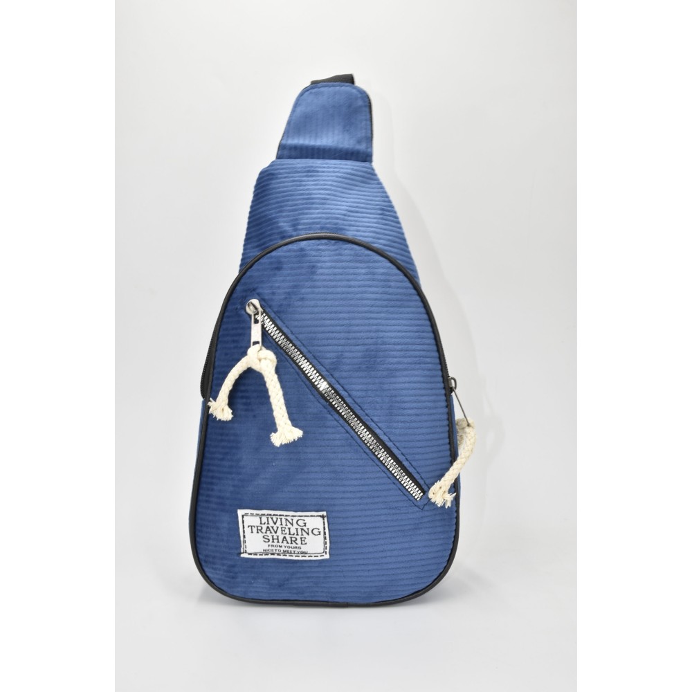 David Polo Unisex τσάντα Freebag βελούδο με δύο θήκες Μπλε DVP901-BLU