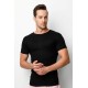 Ανδρικό φανελάκι κοντομάνικο slim fit t-shirt 100% βαμβάκι Μάυρο 1 τεμ