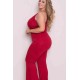 Merry See Πιτζάμα ολόσωμη Γυναικεία με V ντεκολτέ Plus size κόκκινο XXL 1 τεμ