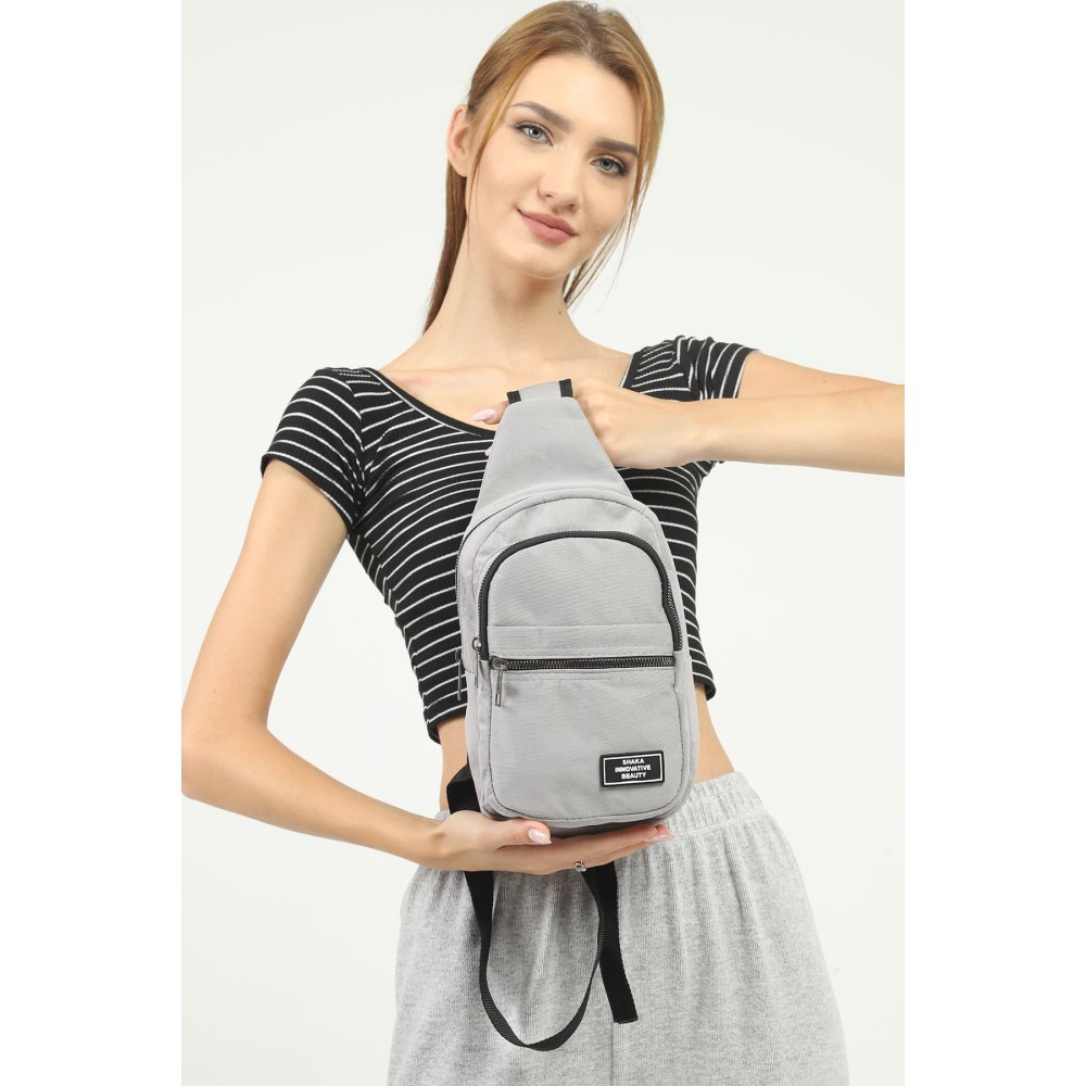 Shaka Τσαντάκι Freebag με δύο θήκες Γκρι SHK-U3-grey