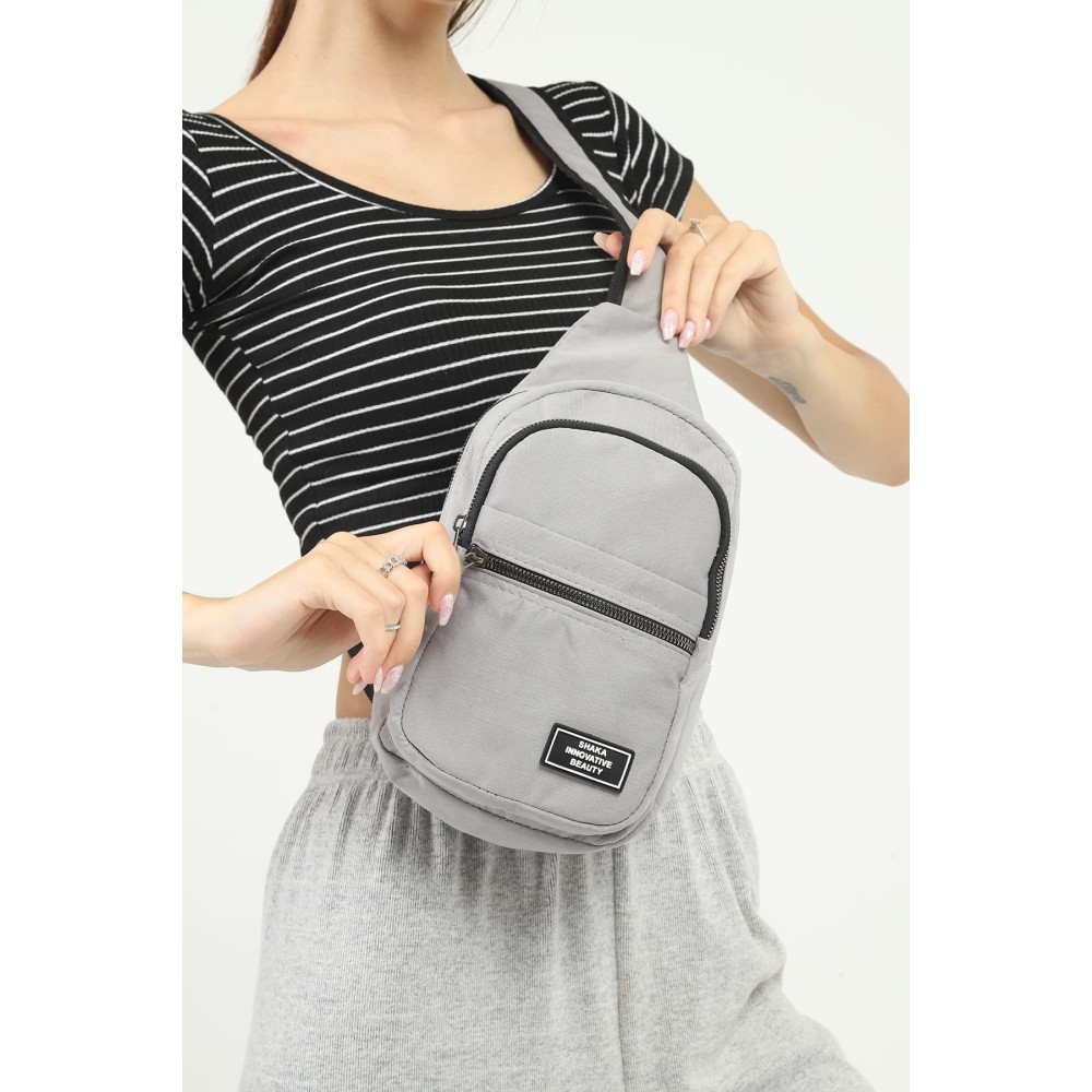 Shaka Τσαντάκι Freebag με δύο θήκες Γκρι SHK-U3-grey