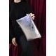 Silver Polo Ασημί Clutch τσάντα μονής θήκης SP1034-21