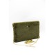 Silver Polo Χακί Βελούδινη Clutch Τσάντα μονής θήκης SP1034-2