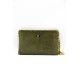 Silver Polo Χακί Βελούδινη Clutch Τσάντα μονής θήκης SP1034-2