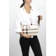 Silver Polo Κρεμ Clutch Τσάντα μονής θήκης SP1034-9