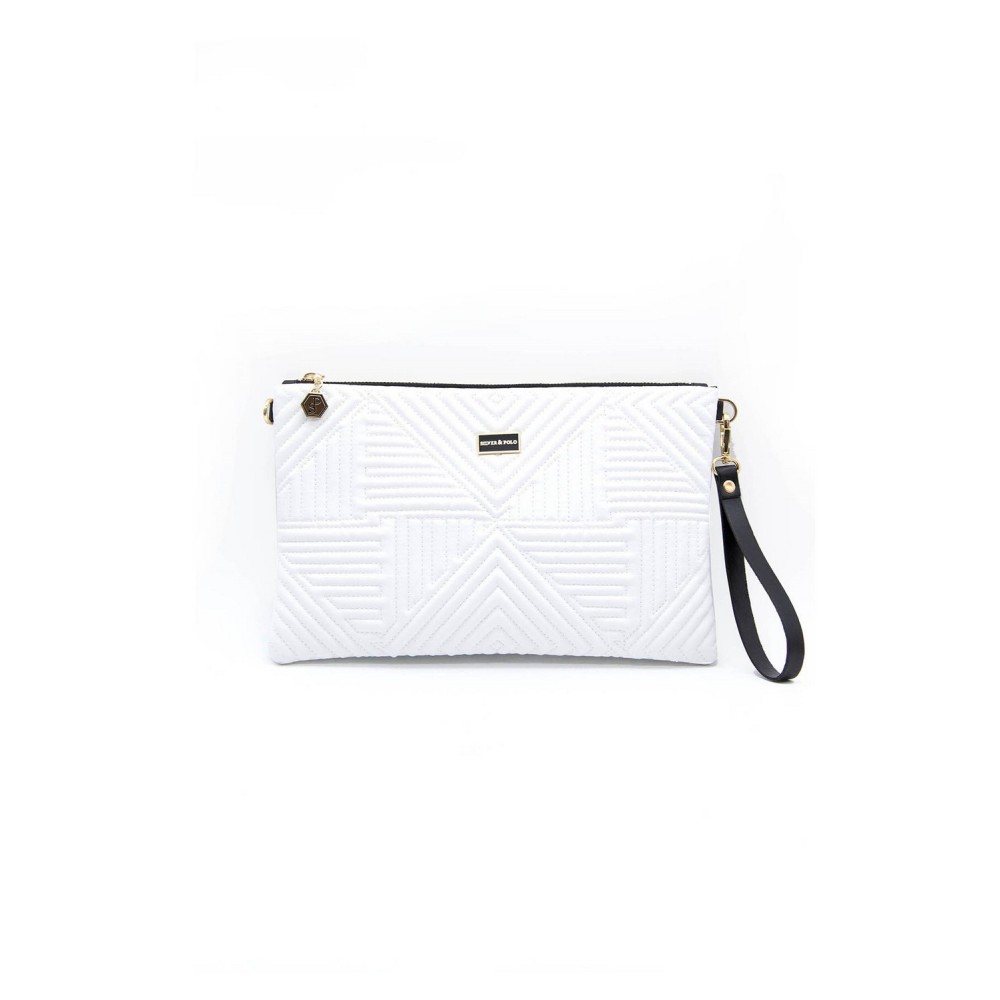 Silver Polo Λευκό Clutch τσάντα μονής θήκης SP1034-12